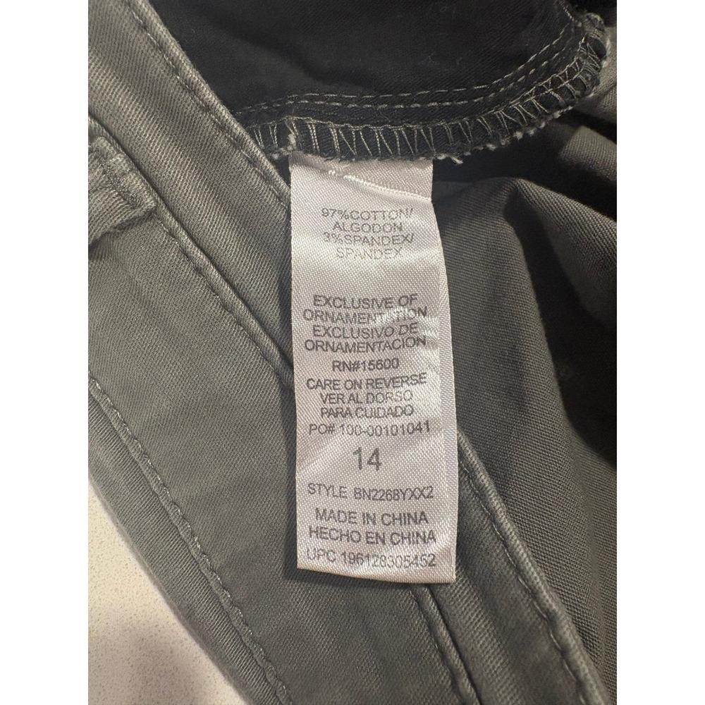 Democracy Ab Tech Pants Womens Sz 14 Olive Green High Rise Tapered Twill Chino - Picture 10 of 11